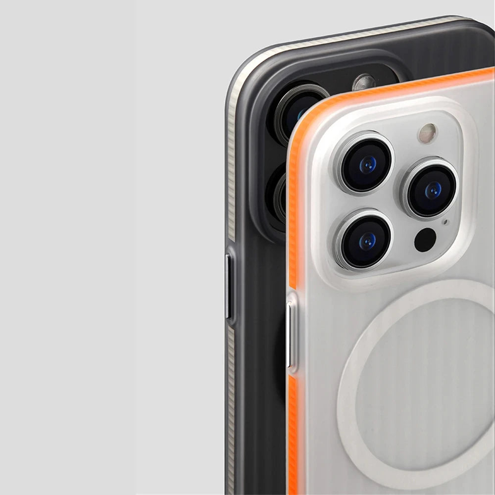 For iPhone 17 16 15Pro 14 13 12Pro Max Armor Shockpoor Cover Luxury Transparent Matte Magnetic For Magsafe Wireless Charger Case