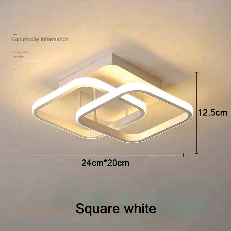 Modern Dual-Ring LED Ceiling Light – 25W/30W, Touch Switch