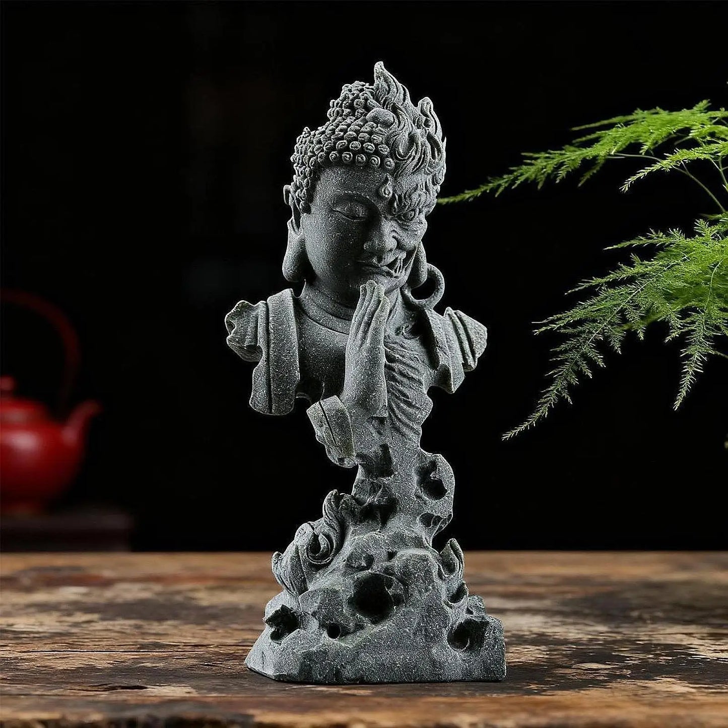 Buddha Statue Decorative Gift, Home Decor Sculpture, Tabletop Decoration Desktop Figurine for Desktop Office Bedroom Cabinets