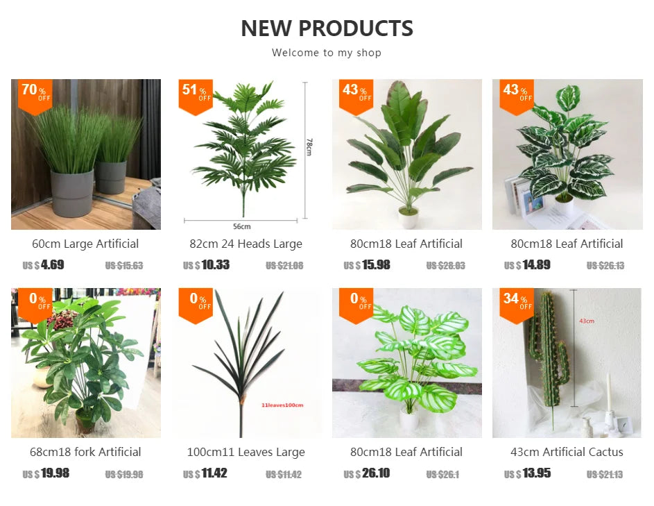35CM 3 Fork Artificial Desktop Fake Plants Green Plastic Palm Tree Bunch Flower Material Office Living Room Christmas Home Decor