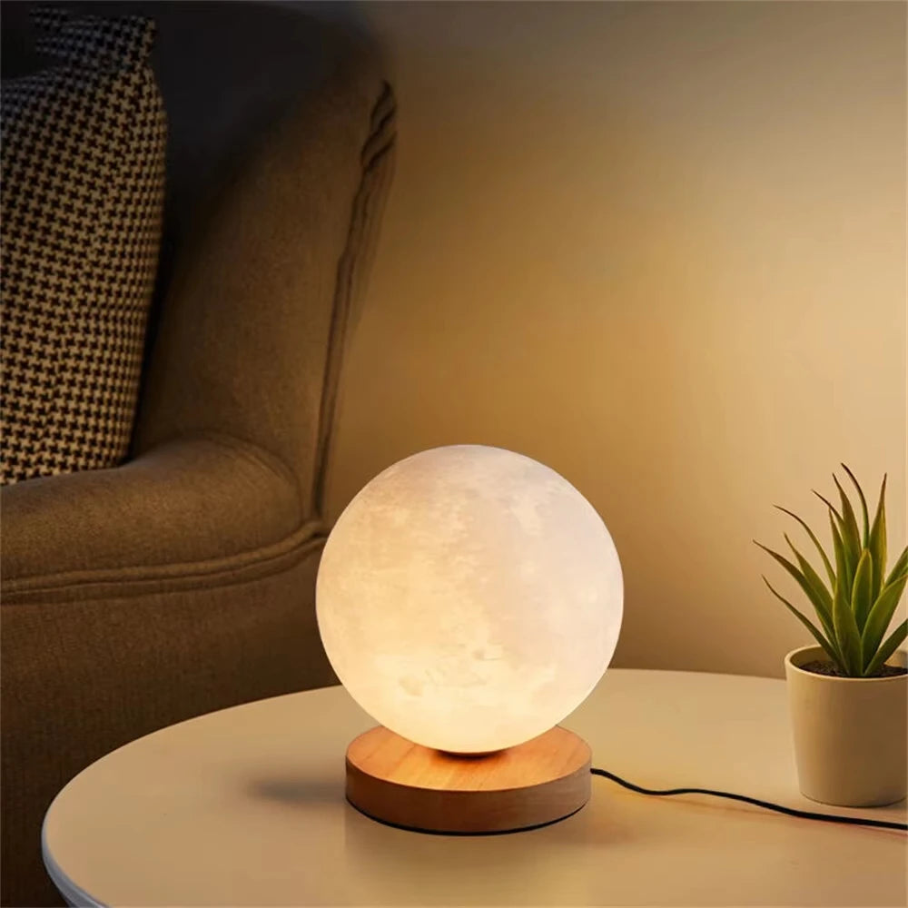 10cm Moon Lamp LED Night Light Wire Stand Starry Lamp Bedroom Decor Night Lights Kids Birthday Gift Moon Lamp Bedside Lighting