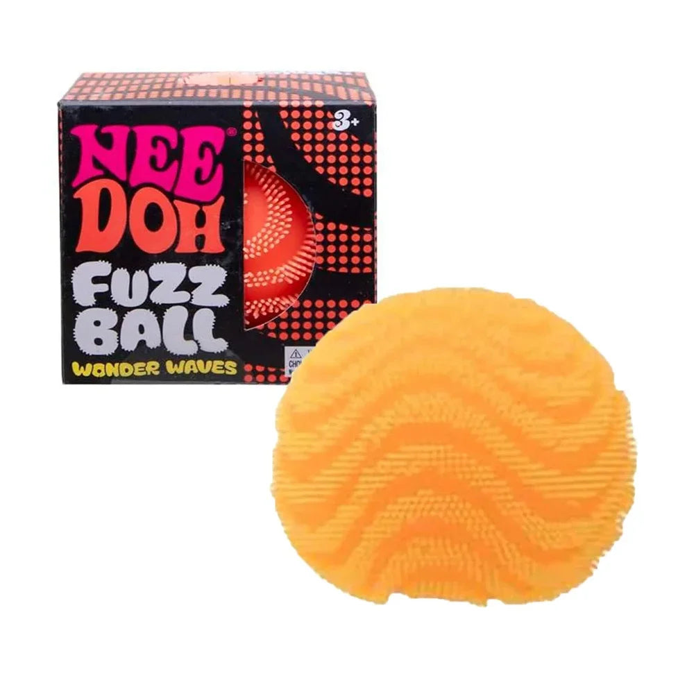 NeeDoh Fuzz Ball Wonder Waves, Sensory Fidget Squeeze Squishy Stress Reliever Toy for Anxiety Relief & Focus