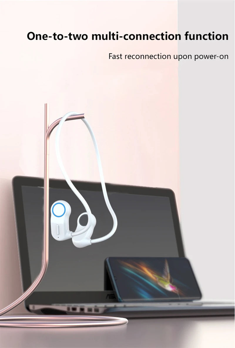 Wireless Bluetooth Earbuds Behind the Ear Sports Running Open-Ear Bluetooth Headphones with Ultra-Long Battery Life Waterproof