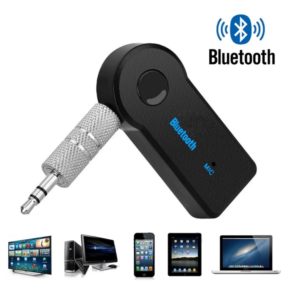 Bluetooth 5.0 AUX Receiver & Transmitter – Wireless Audio Adapter with Microphone