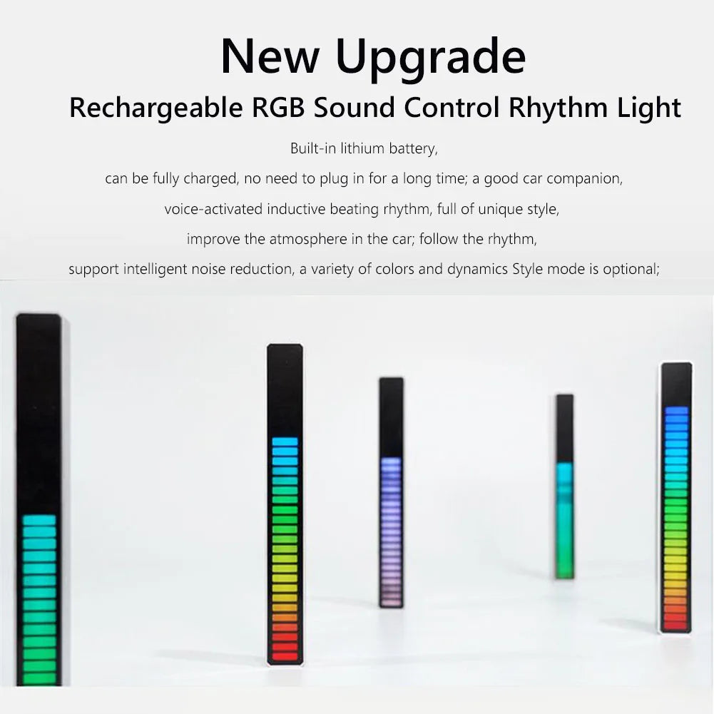 RGB Sound Reactive LED Light - Voice Controlled Music Rhythm Lamp with RGB color APP Control for Gaming Desk/Home/Office/Car