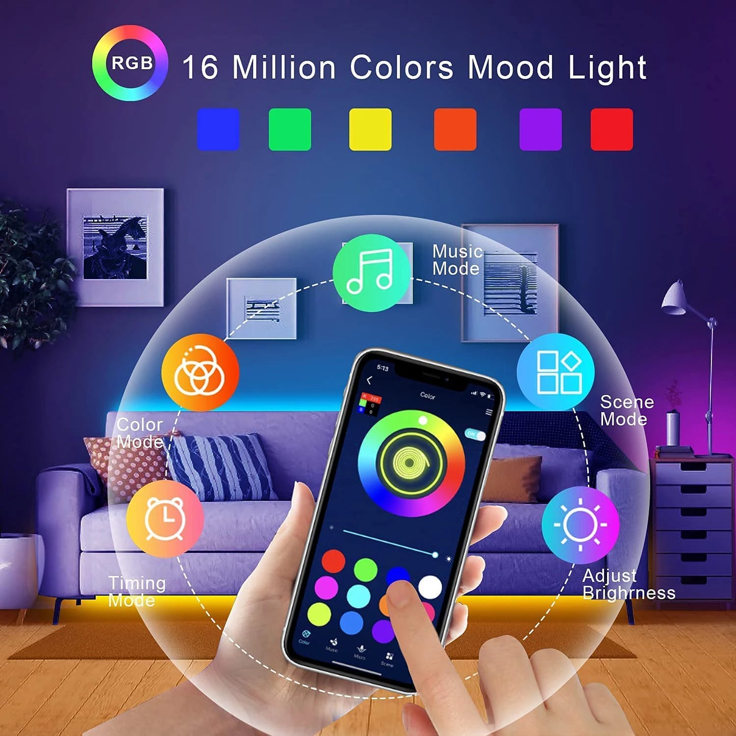 Music Sync RGB LED Strip Lights – 10m, 20m & 30m