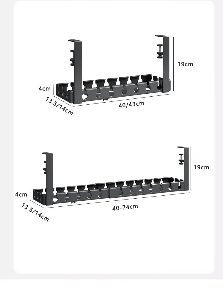 CableVault™ Clamp-On Under Desk Cable Tray
