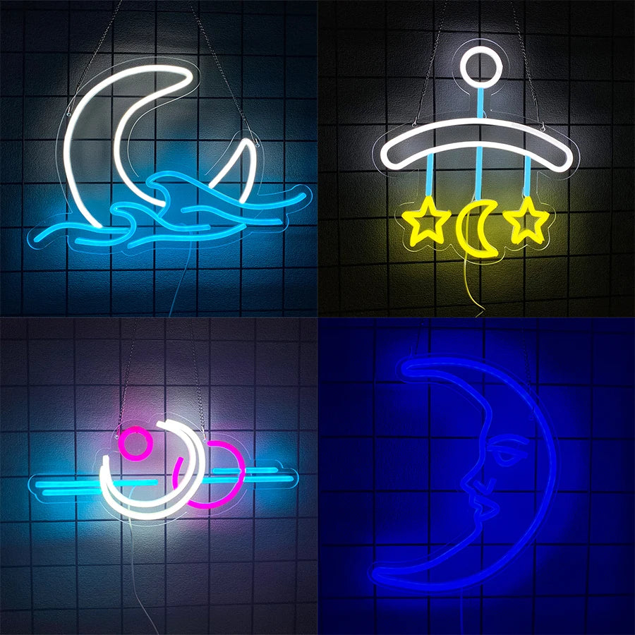 Xingyue Series Neon Signs, Bedroom Wall Wave Signs Led Lights, Used For Man Caves, Bedrooms, Living Rooms, Parties, Bars Decor.