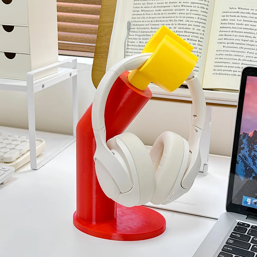 Creative Headphone Stand & Desk Shelf – Stylish Hook for Gaming Setup, Practical Decor for Any Room.