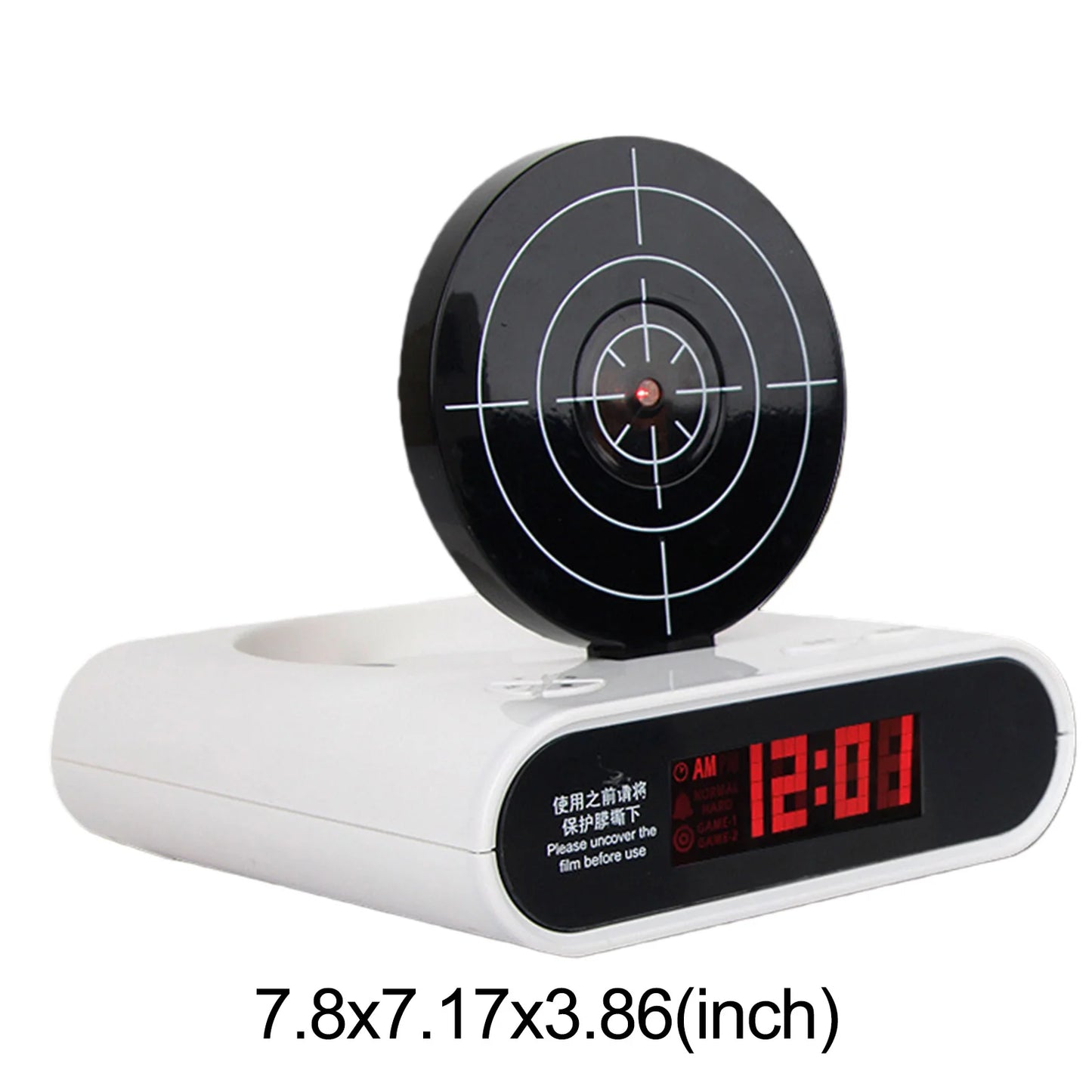 Target Shooting Alarm Clock – LED Display, 2 Alarm Modes, Infrared Gun