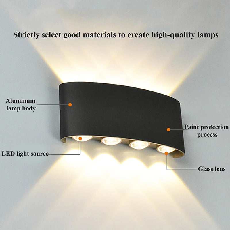 Modern LED Wall Sconce – Indoor & Outdoor Up-Down Light