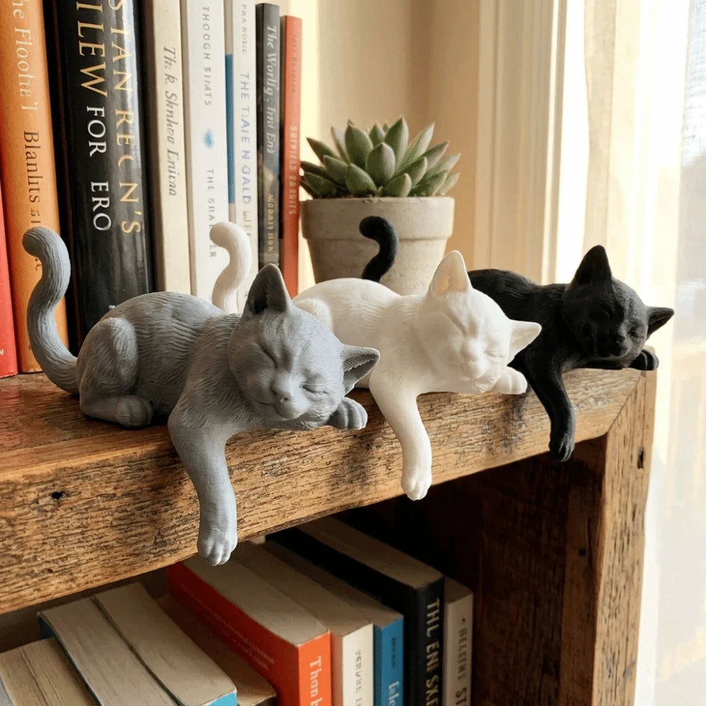 Unique Cute Desk Cat Decorations 3D Printed Creative Decorative Cat Statues Funny Cat Statues Crafts Desktop Use