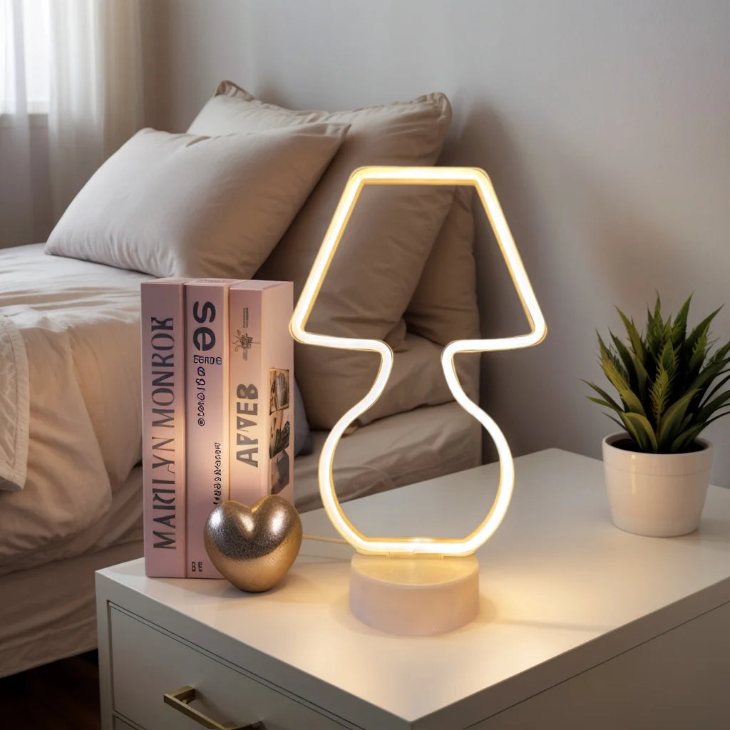 1PC Desktop Neon Light USB/Battery Powered for Room Birthday Party Wedding Decoration Ideal Mother's Day Valentine's Day Gift