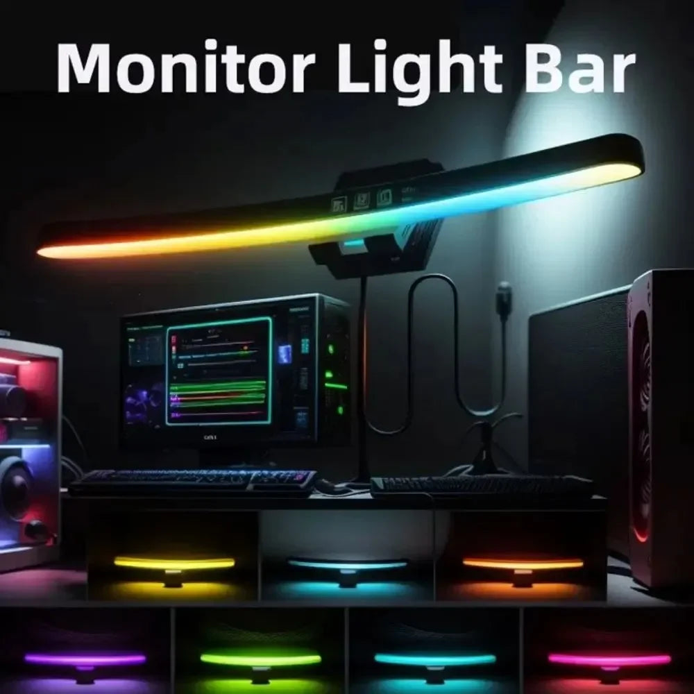 Curved Monitor Light Bar – RGB Backlight, 3 Color Temps, USB-C