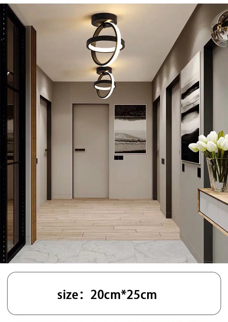 Modern Dual-Ring LED Ceiling Light – 25W/30W, Touch Switch