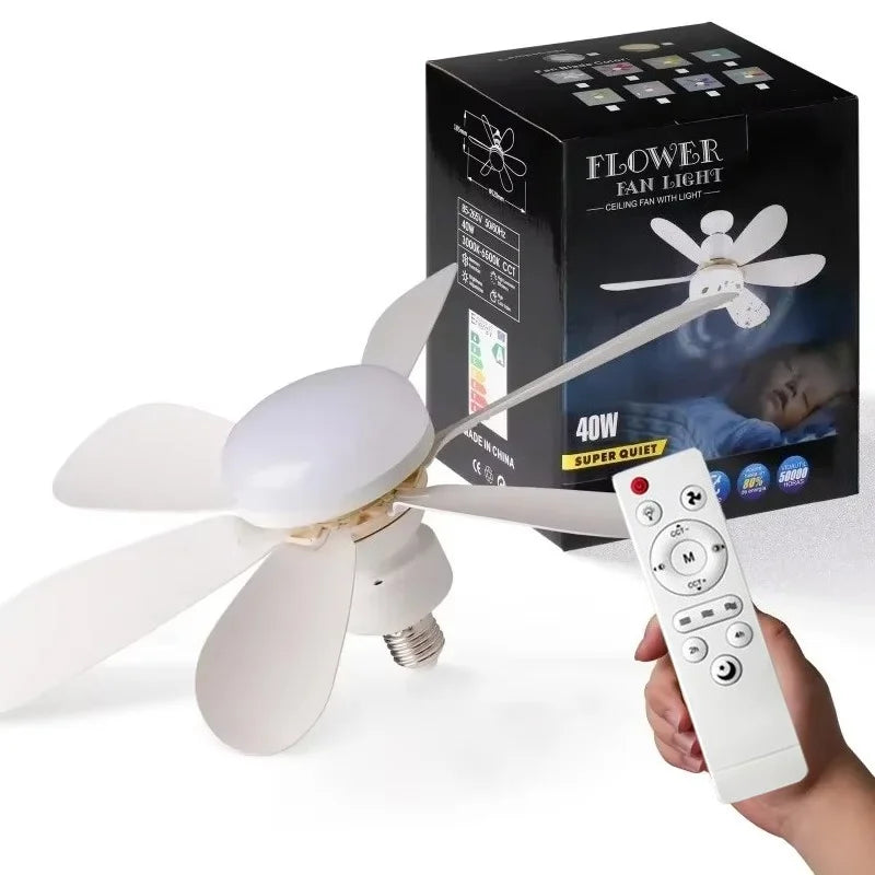 30W/40W Ceiling Fan with LED Light – Remote Control, E27 Base