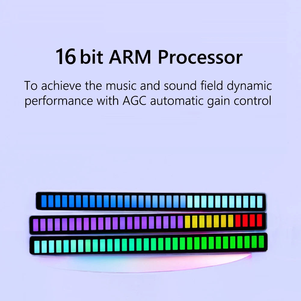 RGB Sound Reactive LED Light - Voice Controlled Music Rhythm Lamp with RGB color APP Control for Gaming Desk/Home/Office/Car