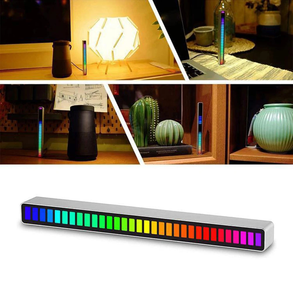 RGB Sound Reactive LED Light - Voice Controlled Music Rhythm Lamp with RGB color APP Control for Gaming Desk/Home/Office/Car