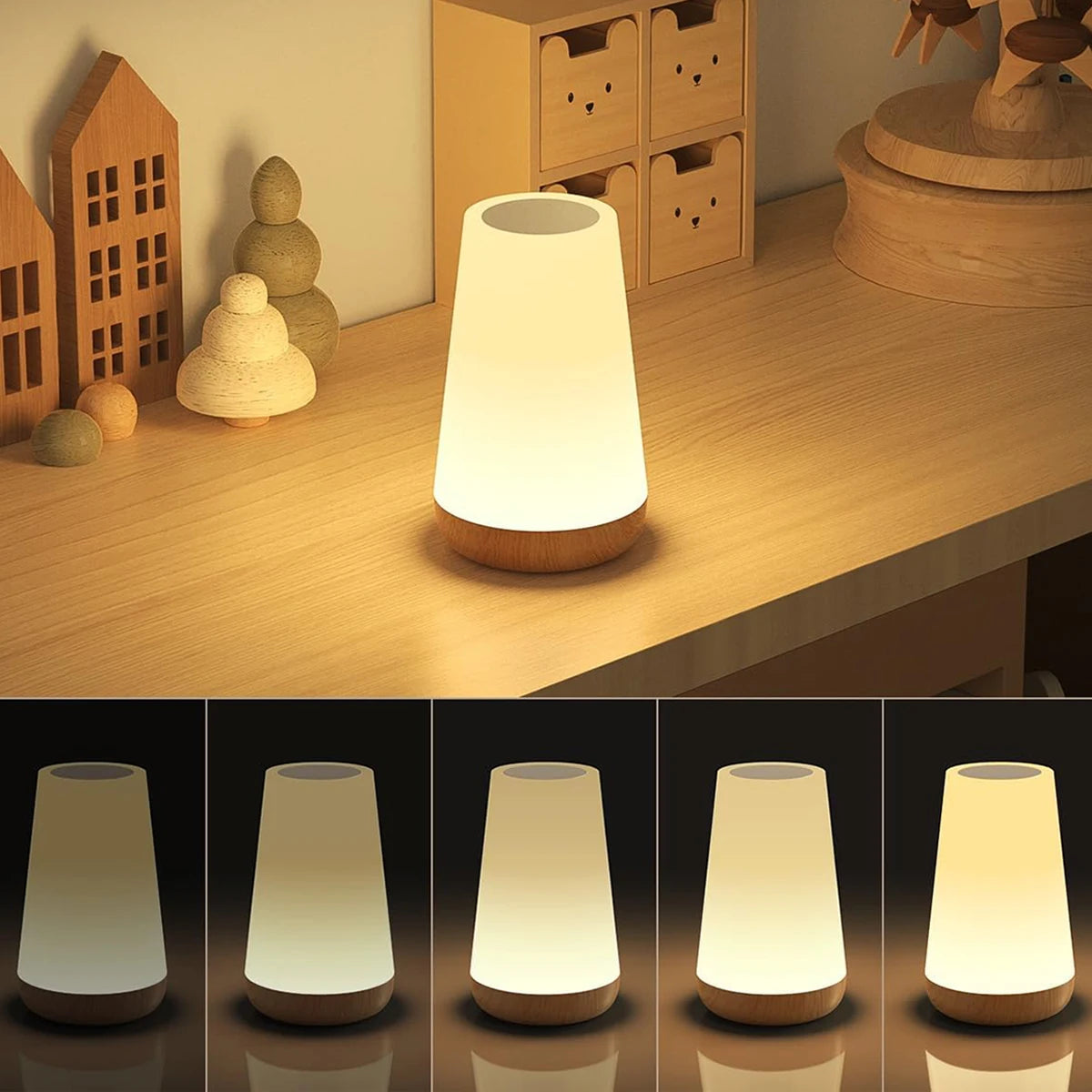 13-Color RGB LED Night Light – Rechargeable, Touch & Remote