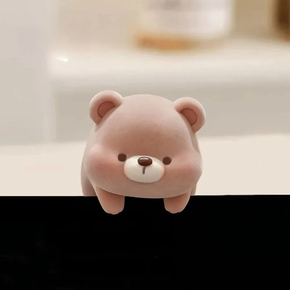 Flocking Computer Monitor Decoration Panda Dog Desk Ornament Screen Animal Model Cartoon Elephant Center Console Doll
