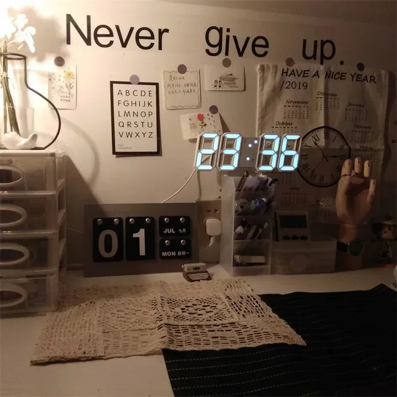 Digital Wall Clock Desk Watches Electronic Alarm Modern Home Decoration for Bedroom Decor Interior Led Table Clocks Living Room