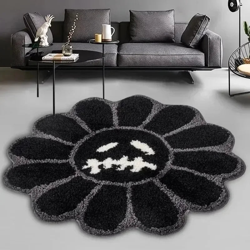 Tufted Sunflower Carpet Bathroom Aesthetic Antislip Area Rug Jack Cactus Flower Mat Bedroom Rug Living Room Decoration Ornament