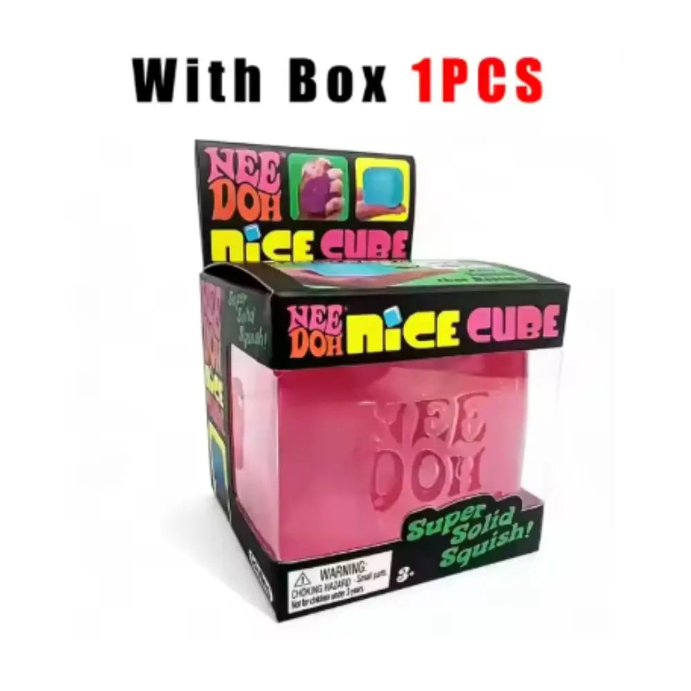 NeeDoh Nice Cube Sensory Fidget Toy Squishy Toys for Adults, Desktop Sensory Cube for Anxiety Relief and Focus Enhancement
