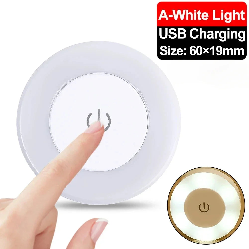 Portable USB Rechargeable LED Night Light – Touch Switch