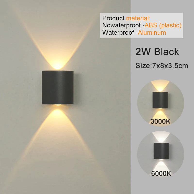 Modern LED Wall Sconce – Indoor & Outdoor Up-Down Light