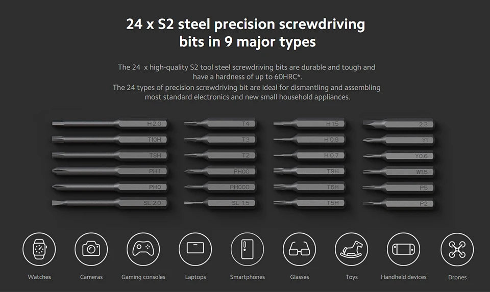 MIJIA Electric Precision Screwdriver Kit – 24-Piece Magnetic Set