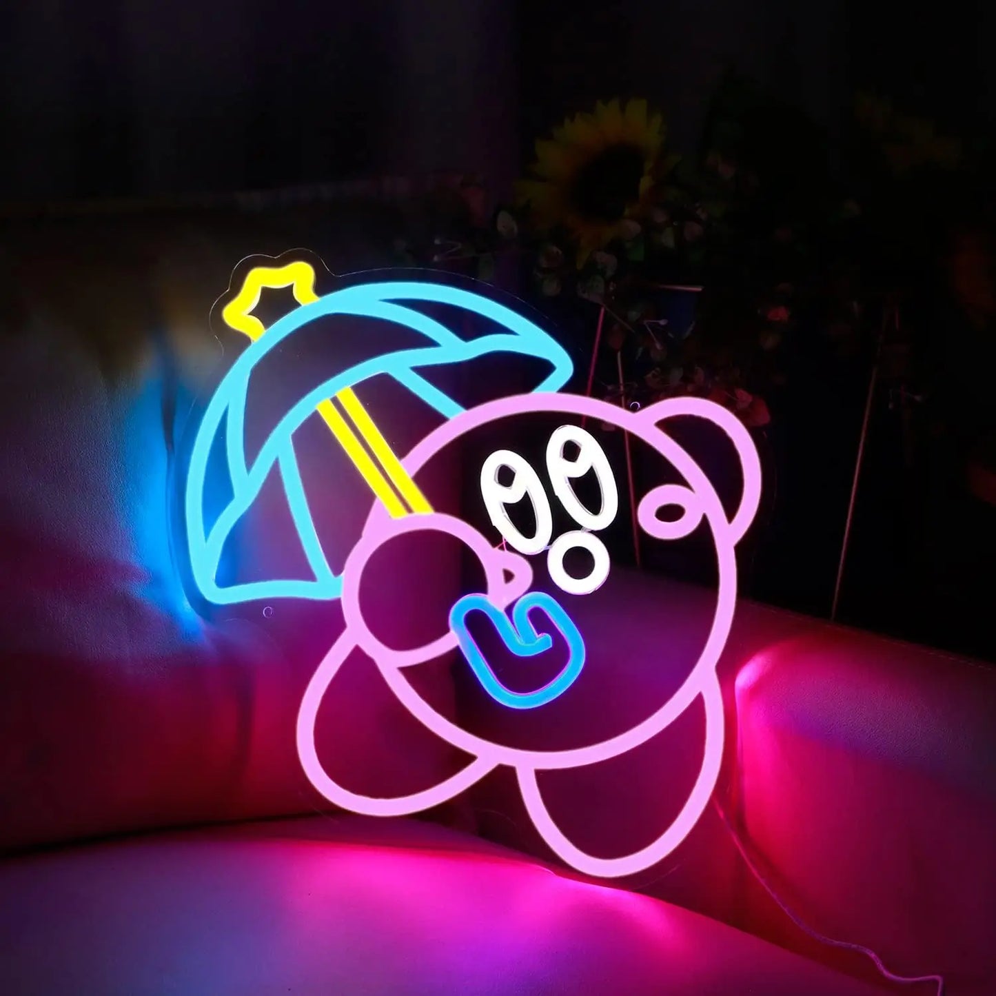 Gaming Neon Sign USB Shaped Neon Sign Kids' Room Birthday Party Decor Bursting Playfu Window Decor Favorite Gift for Kids Gifts