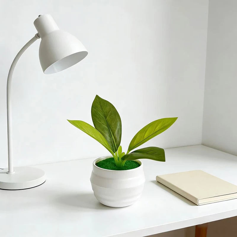 Artificial green plants, office desk decorative plants, bonsai, artificial flowers, and creative accessories in 4 small pots