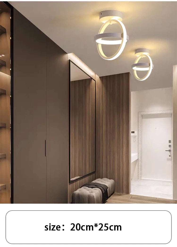 Modern Dual-Ring LED Ceiling Light – 25W/30W, Touch Switch