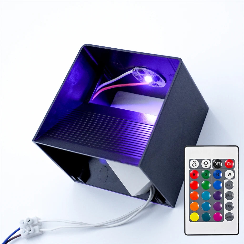 RGB LED Wall Sconce – 3W Remote Control, Up & Down Indoor Light