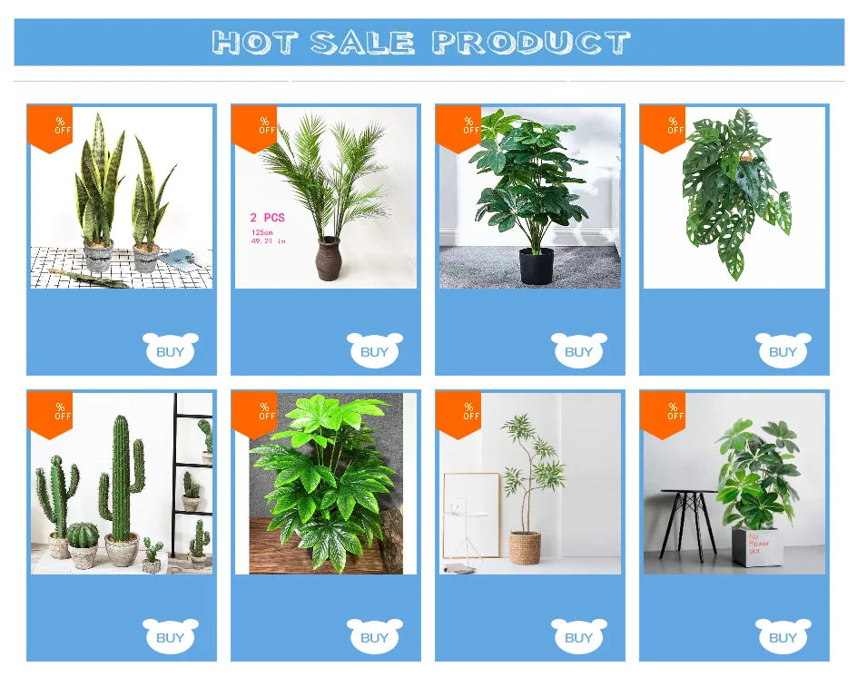35CM 3 Fork Artificial Desktop Fake Plants Green Plastic Palm Tree Bunch Flower Material Office Living Room Christmas Home Decor