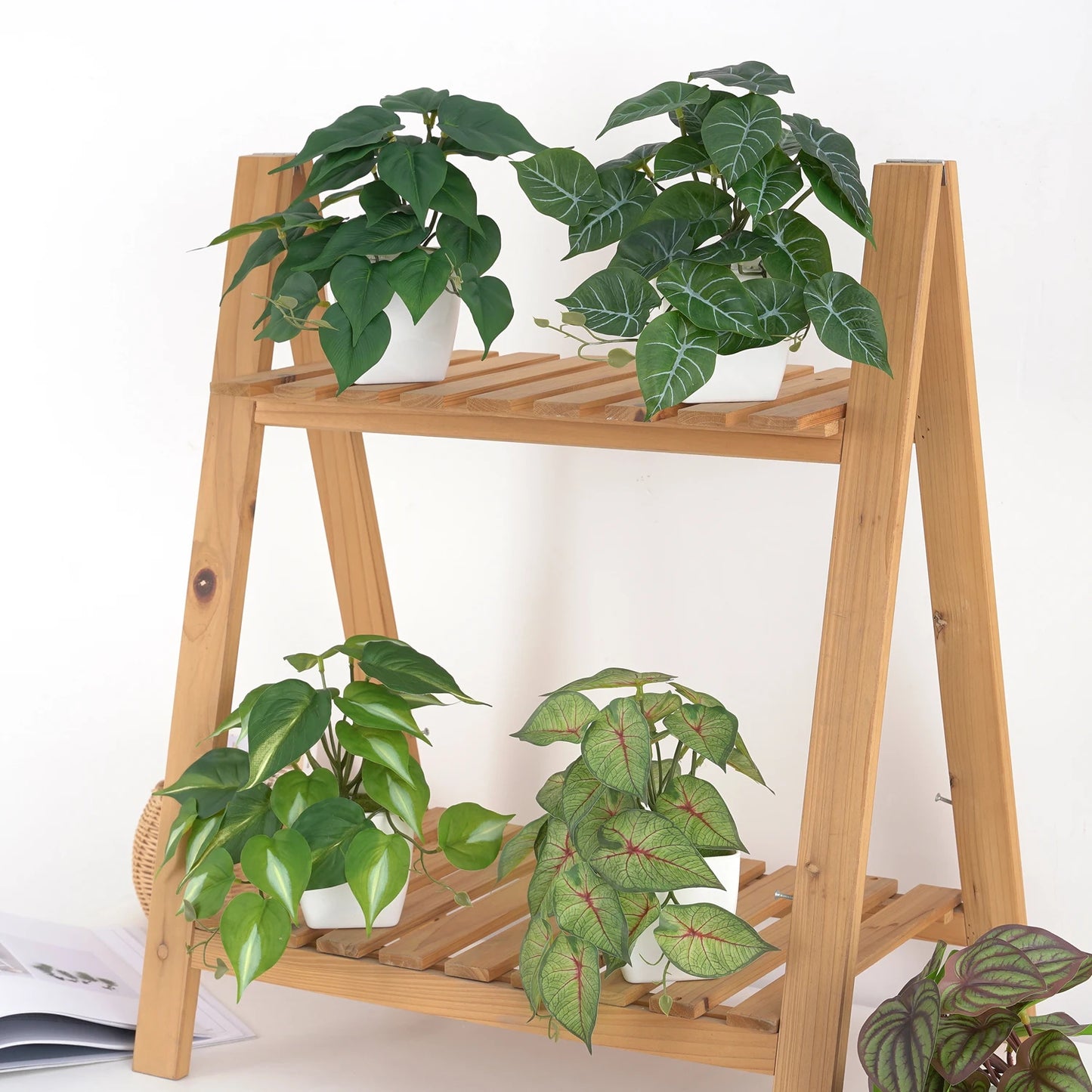 1pc Fake Plants, Small Artificial Plants with Plastic Pots, Fake Potted Desk Plants for Office Home Shelf Decor Indoor Outdoor