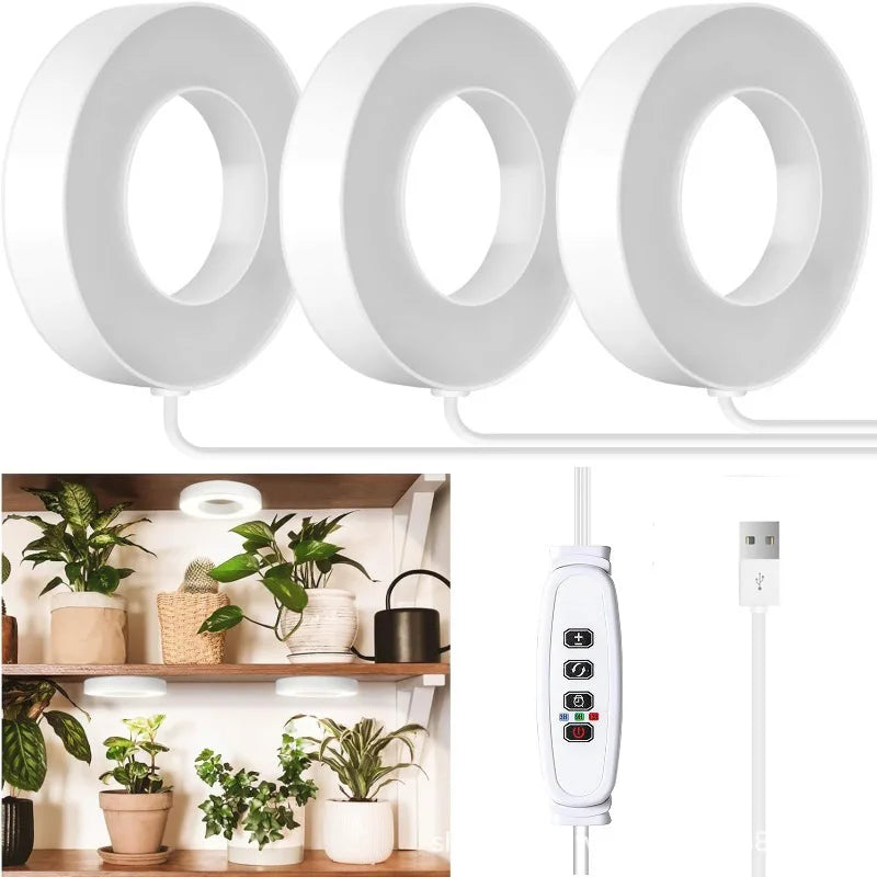 USB Full Spectrum LED Plant Grow Light – Auto Timer