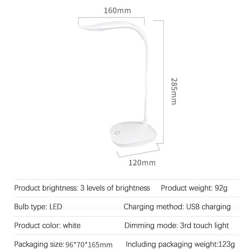USB Rechargeable LED Desk Lamp – Eye Protection Study Light