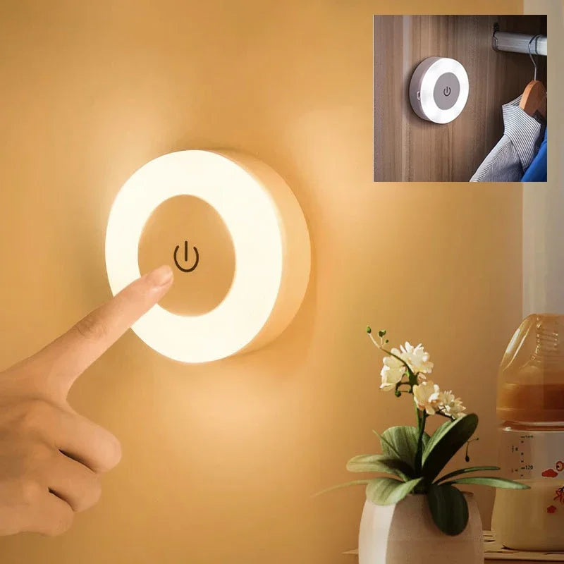 Portable USB Rechargeable LED Night Light – Touch Switch