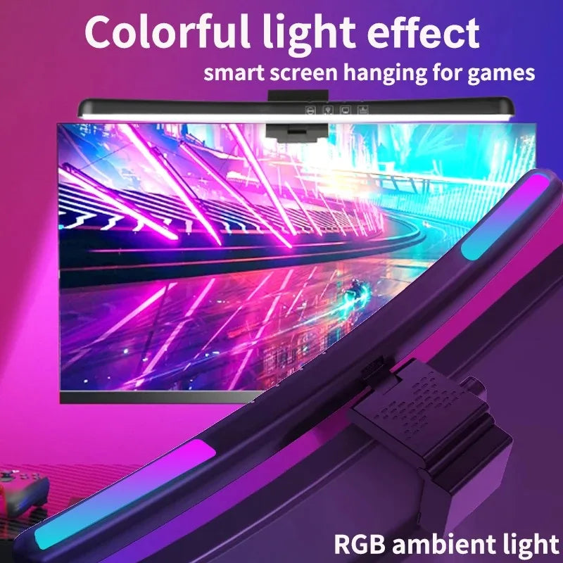 Curved Monitor Light Bar – RGB Backlight, 3 Color Temps, USB-C