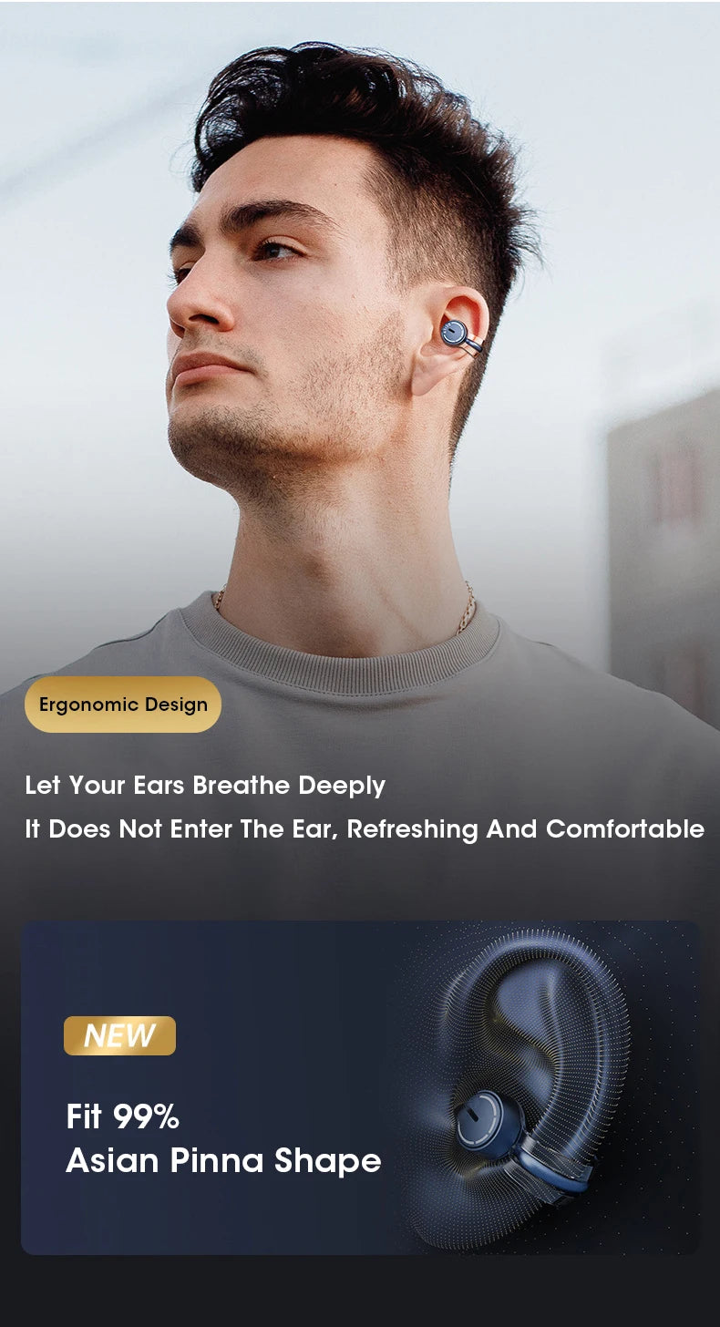 Bluetooth Earbuds True Clip-on Wireless Earphones Noise Cancelling Bluetooth Headsets Earcuffs Handsfree With Mic For Xiaomi ios