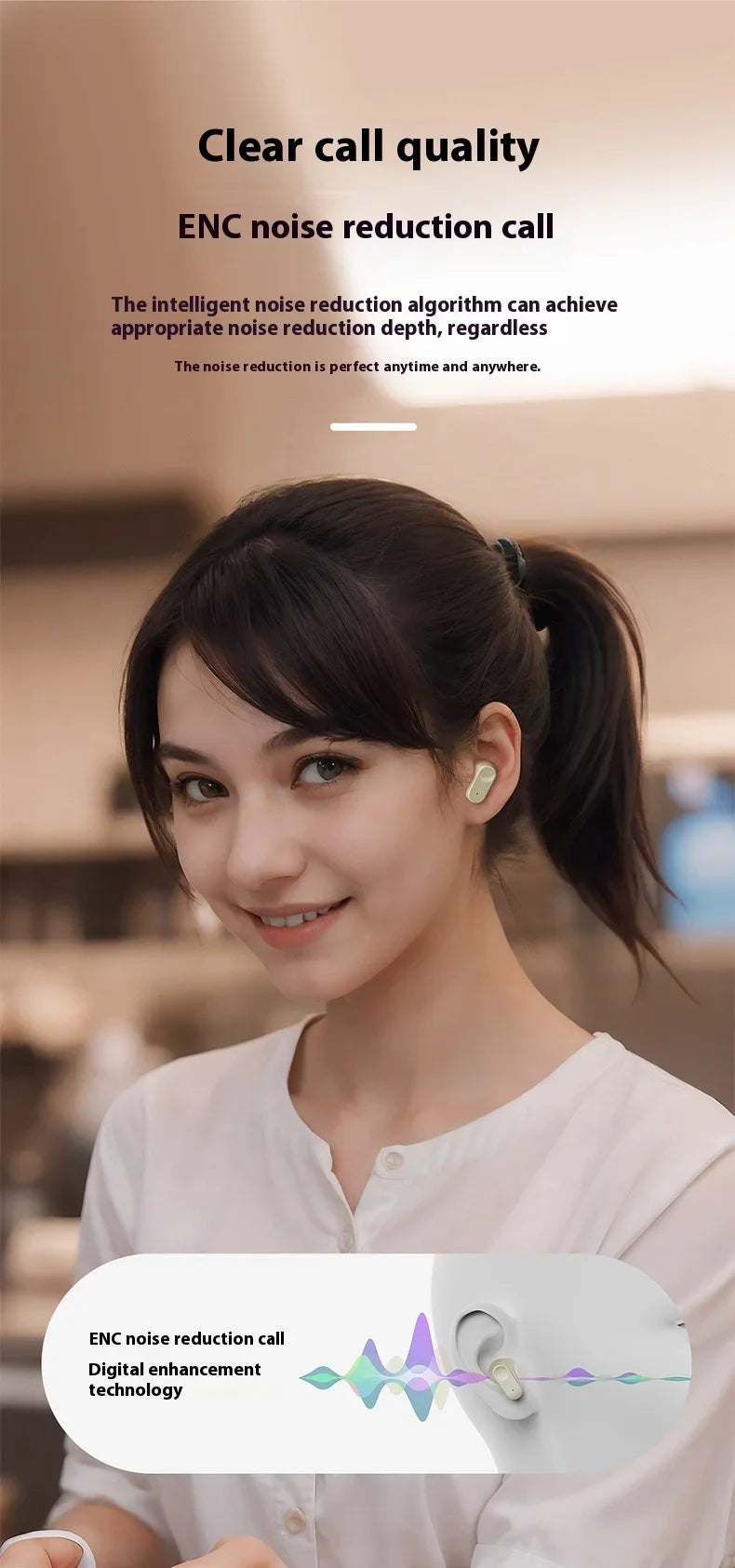 Lightweight Waterproof In-Ear Earbuds Comfort Fit Portable Design Enhanced Sound for Sports Daily Use Ergonomic Wearing