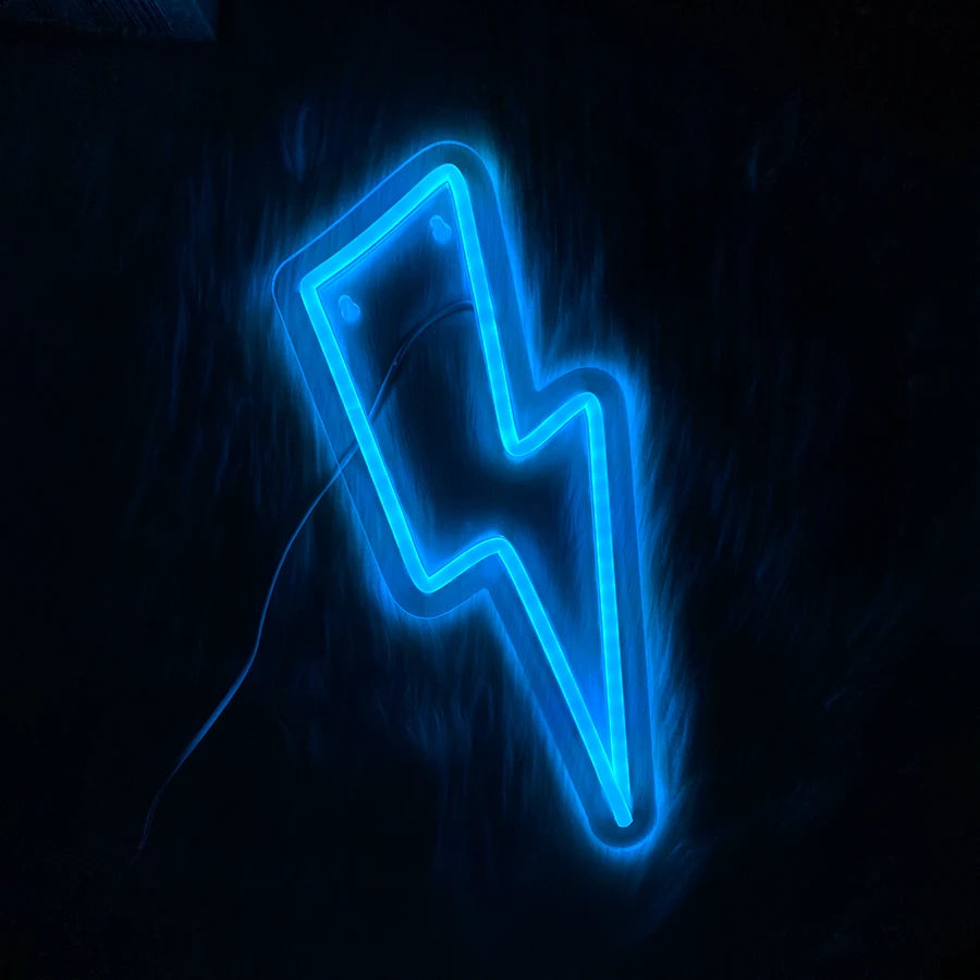 Neon Signs Lightning Bolt Neon Light Sign for Wall Decor,USB Led  Neon Sign for Bedroom, Birthday, Party, Wedding Decorations