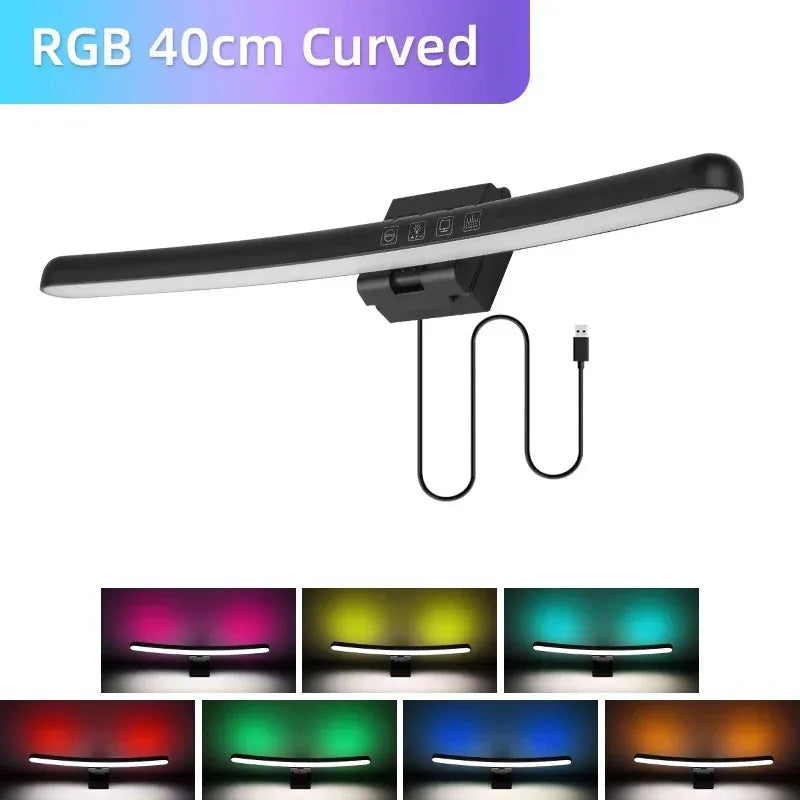 Curved Monitor Light Bar – RGB Backlight, 3 Color Temps, USB-C