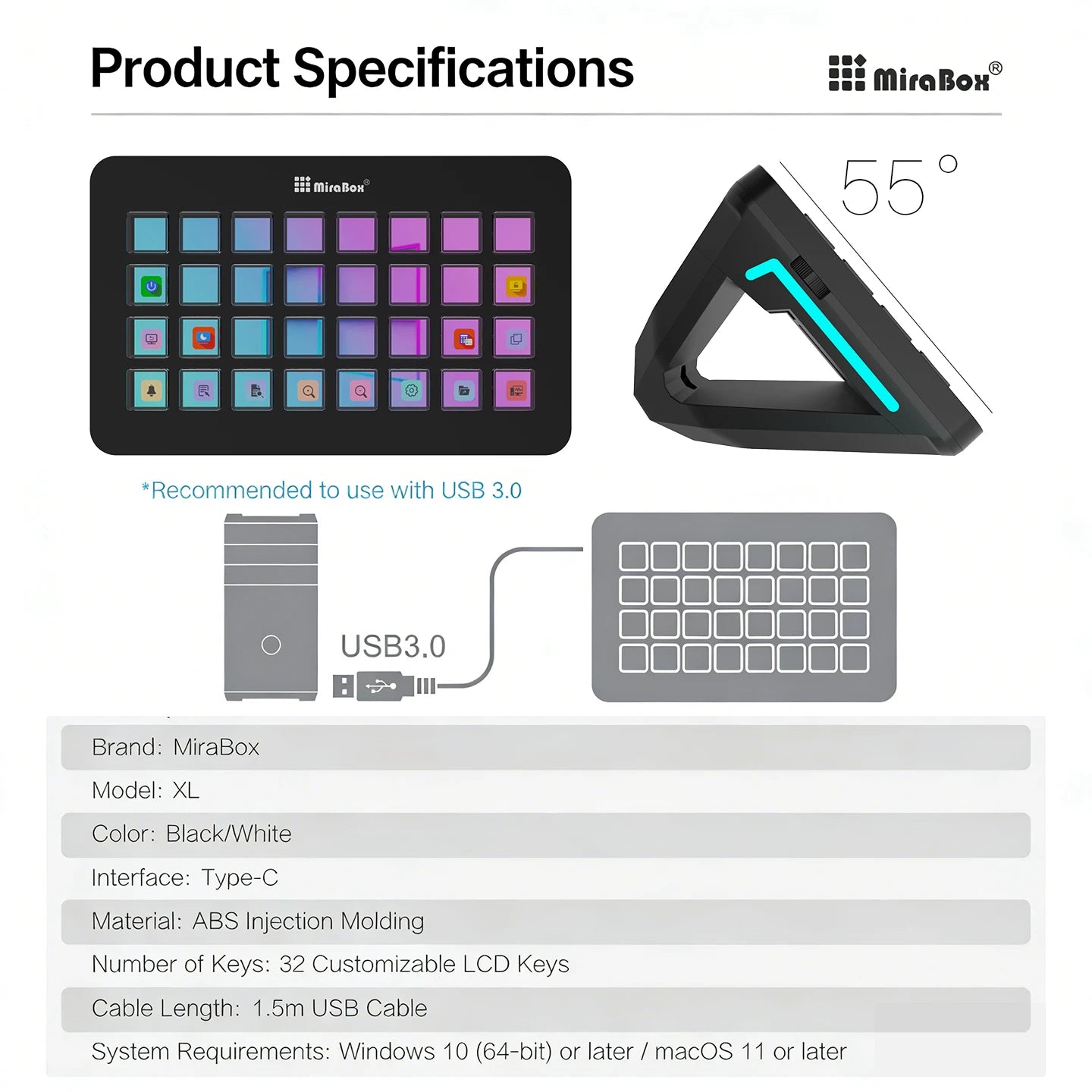 CommandPad™ 32-Key Programmable Macro Keypad