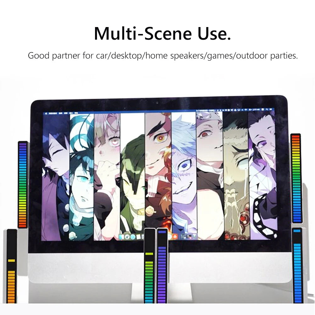 RGB Sound Reactive LED Light - Voice Controlled Music Rhythm Lamp with RGB color APP Control for Gaming Desk/Home/Office/Car