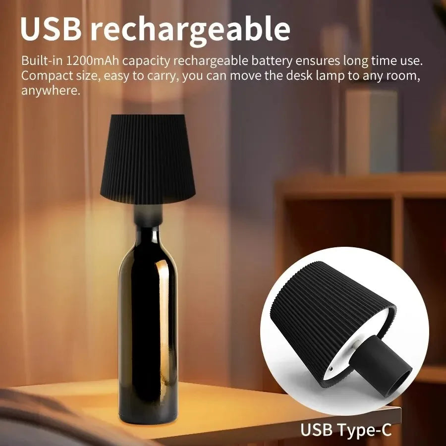 RGB Wireless Table Lamp For Wine Bottles LED Bottle Light For Outdoor Use Touch Control Ideal For Restaurant Bars Festival Party