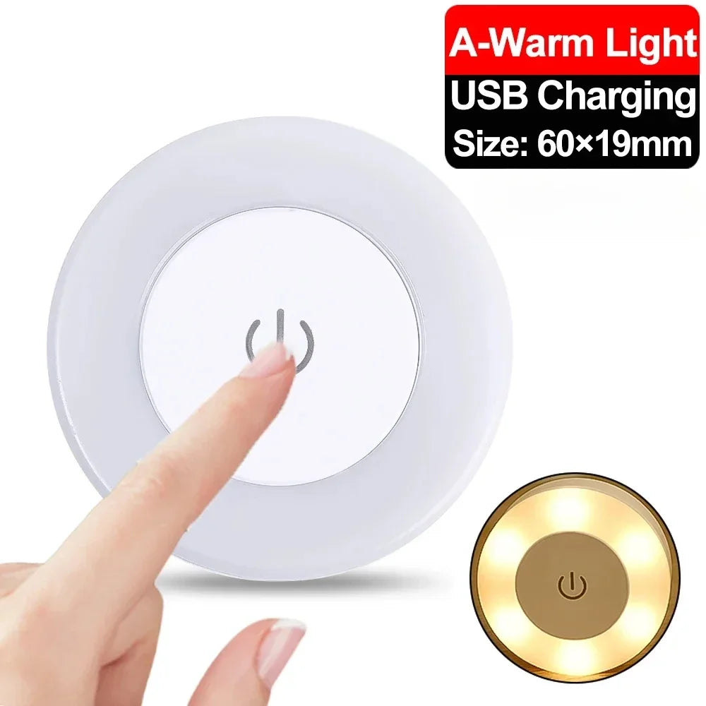 Portable USB Rechargeable LED Night Light – Touch Switch