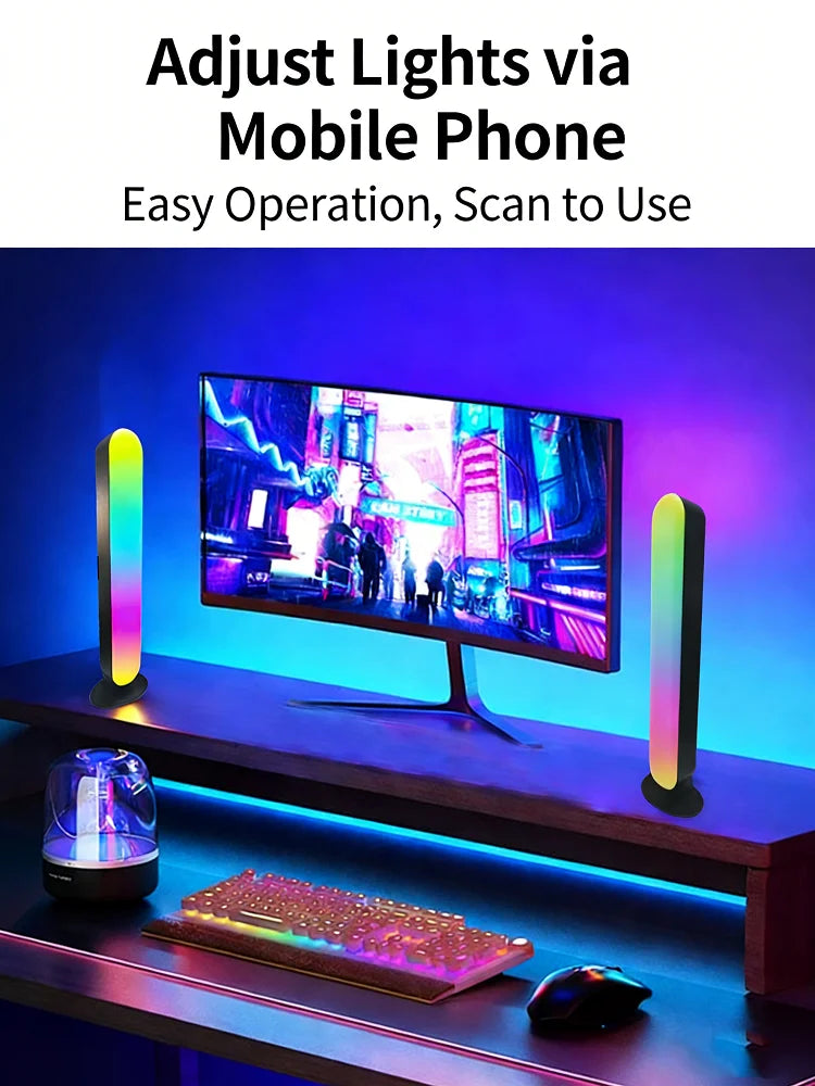 Desktop RGB Computer Monitor Light Bar Music Rhythm LED Holiday Atmosphere Decoration LIght E-sports TV Background Wall Lighting