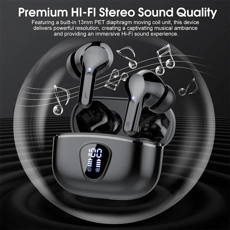 HiFi Wireless Earbuds – BT5.3, ENC Noise Cancelling, 48H, IP7